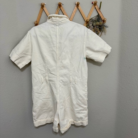 A.P.C White and Gold Denim Combinaison Hills Romper 42/10 - Picture 5 of 7